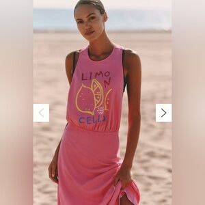 NWOT Jordan Nickson x Celandine Pink Twist-Back T-Shirt Maxi Dress